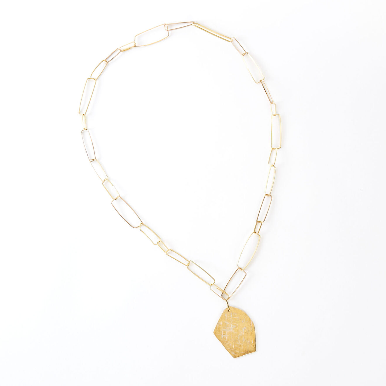 Engraved Pendant with gold chain