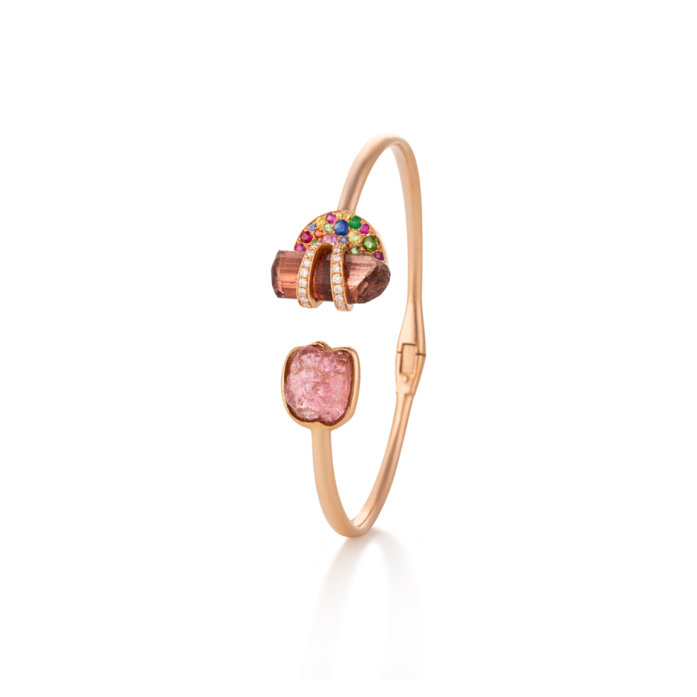 Pink Tourmaline & Multi-Sapphire Bracelet
