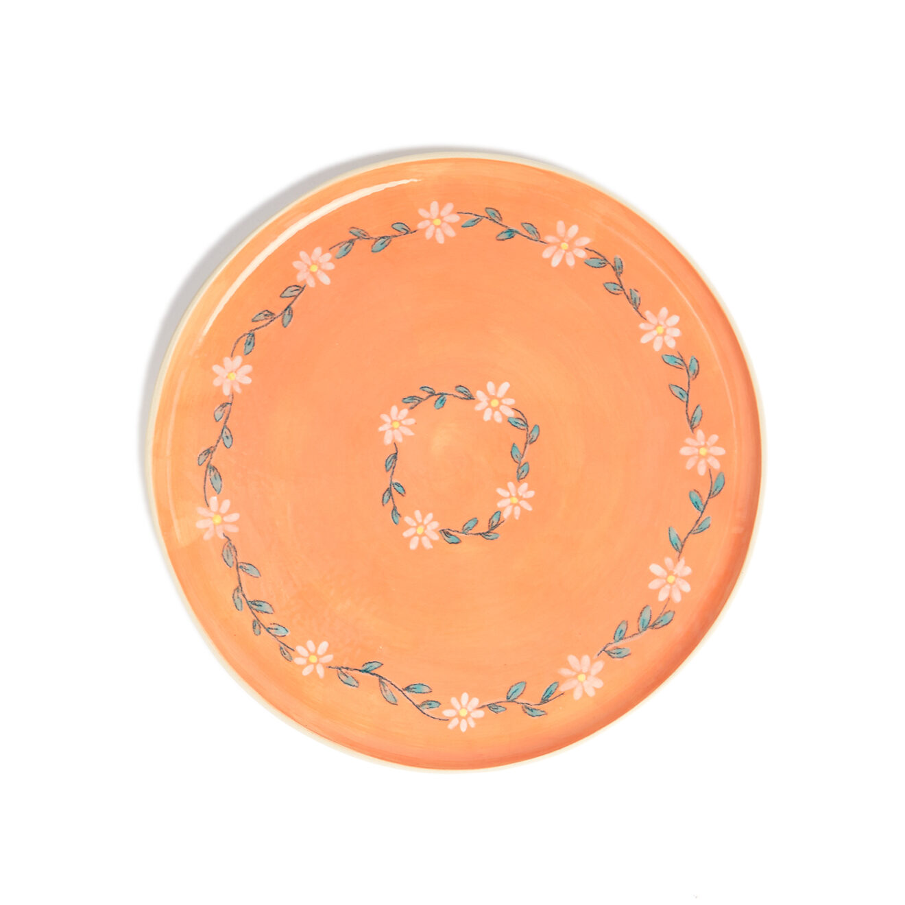 Large Red Platter Floral Platter