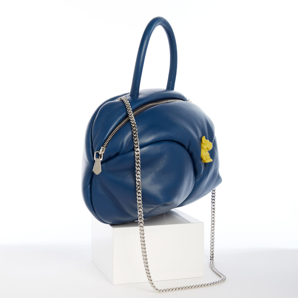 Blue Leather Edgar Handbag