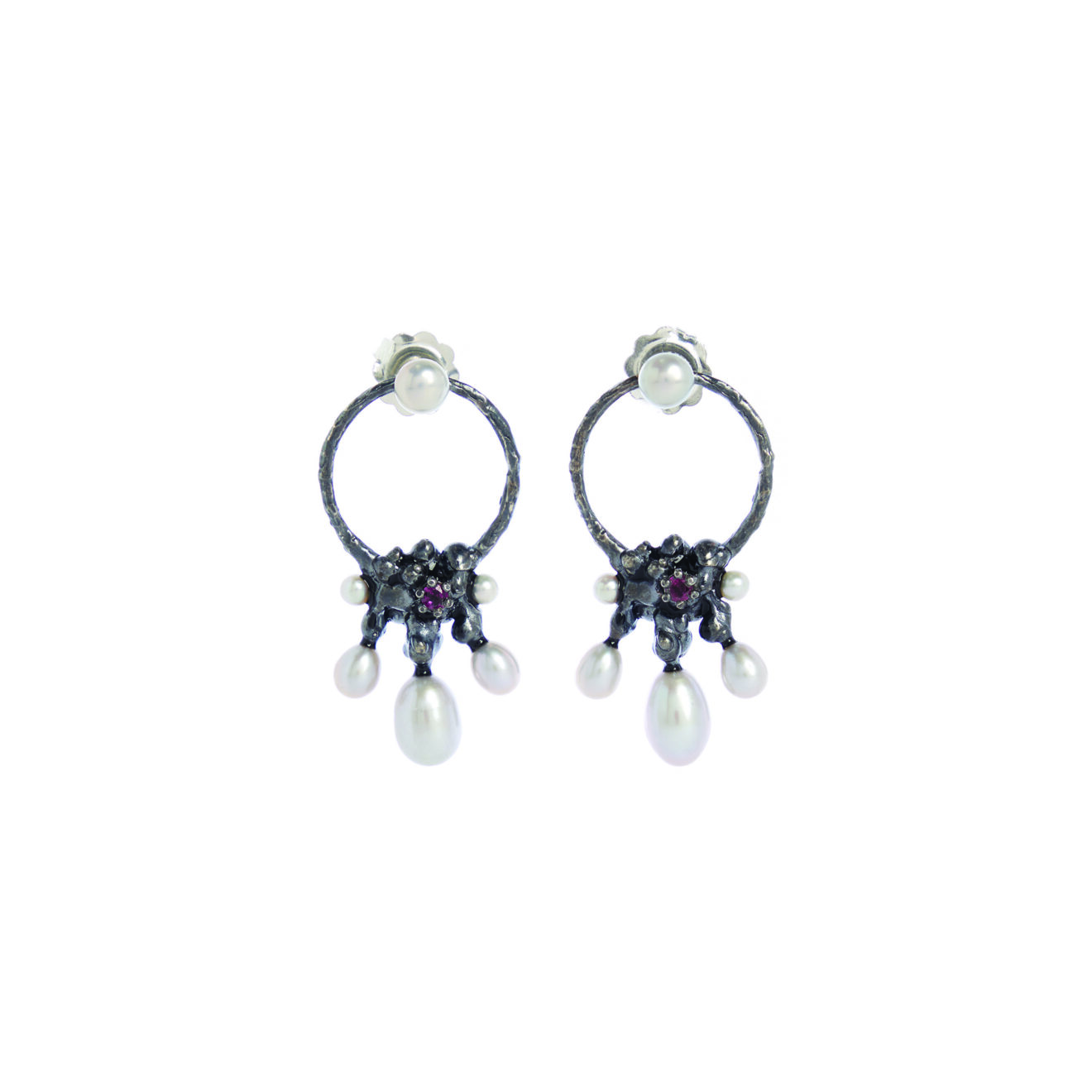 Melting Flowers Black Melting Flowers Earrings - Black