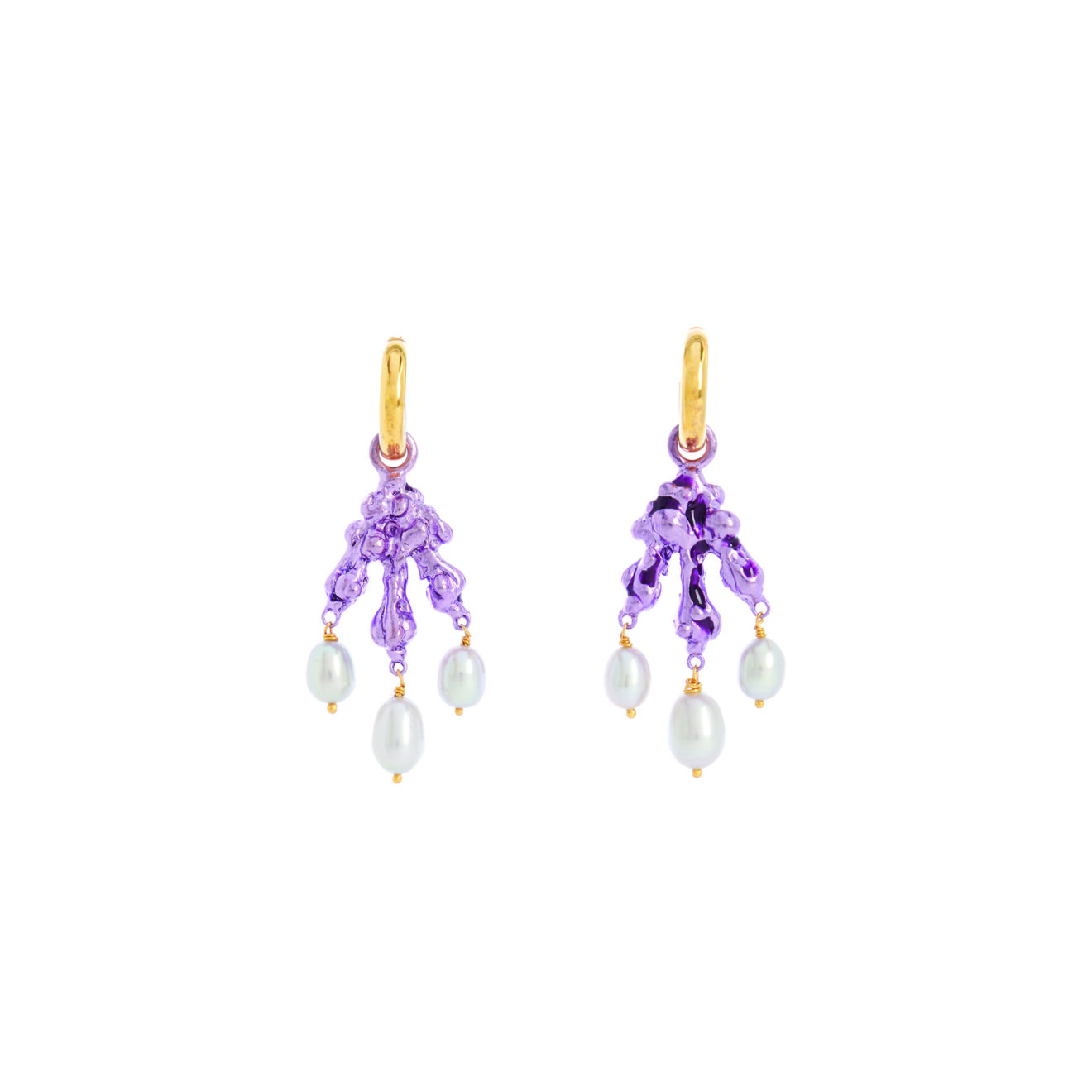 Melting Leaves Melting Leaves Hoop Earrings - Purple