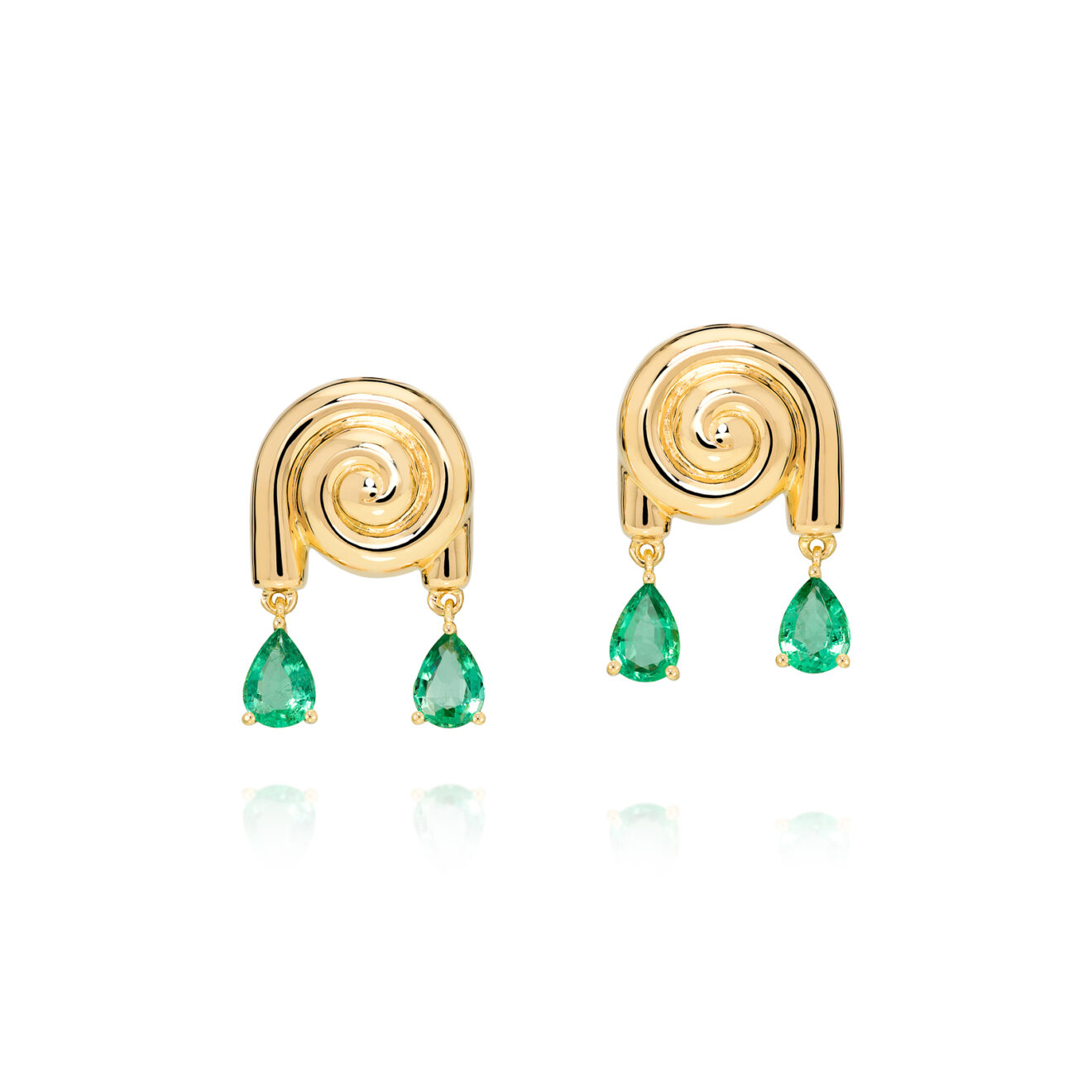 SAUER SPIRALIS EARRINGS Spiralis Emerald Earrings