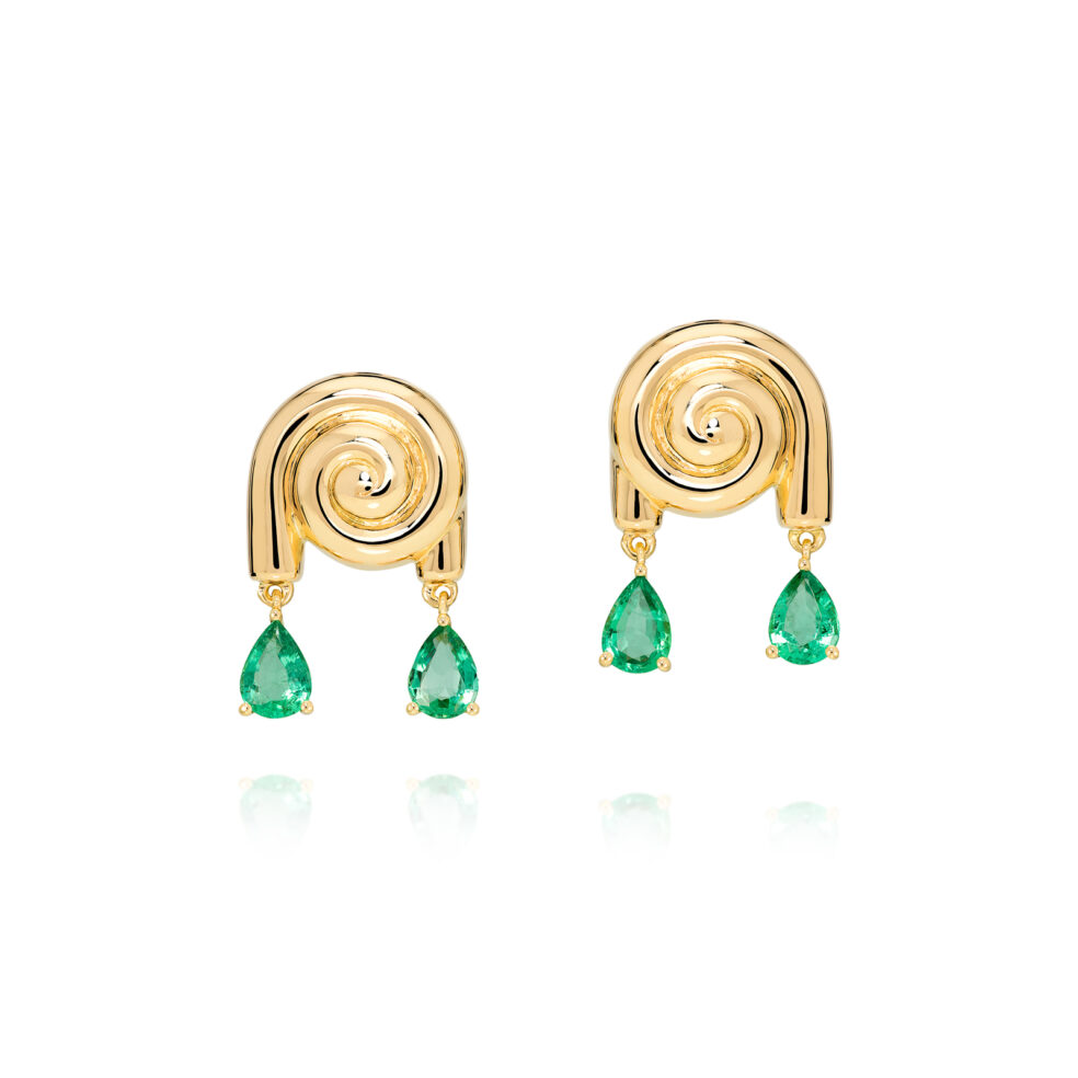 Spiralis Emerald Earrings