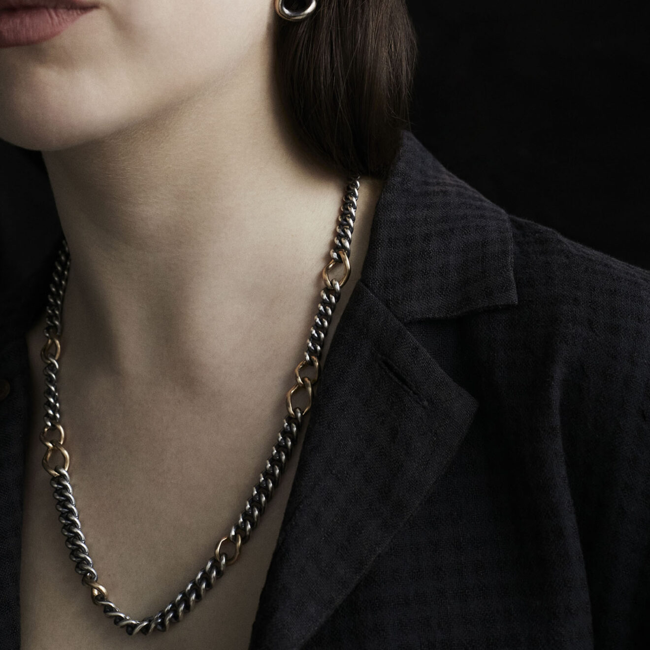 hum chain necklace worn Handmade Chain Necklace