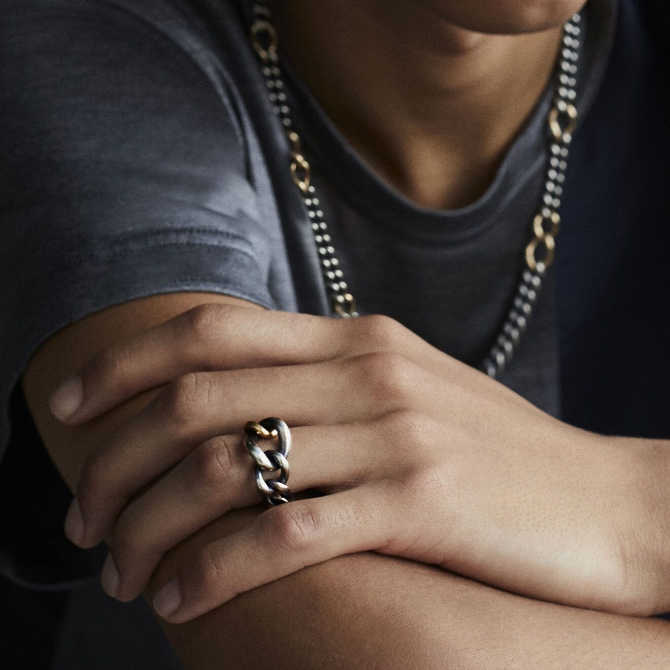 hum chain ring worn Handmade Chain Necklace