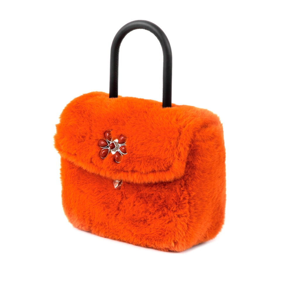 Orange Faux Fur Bag