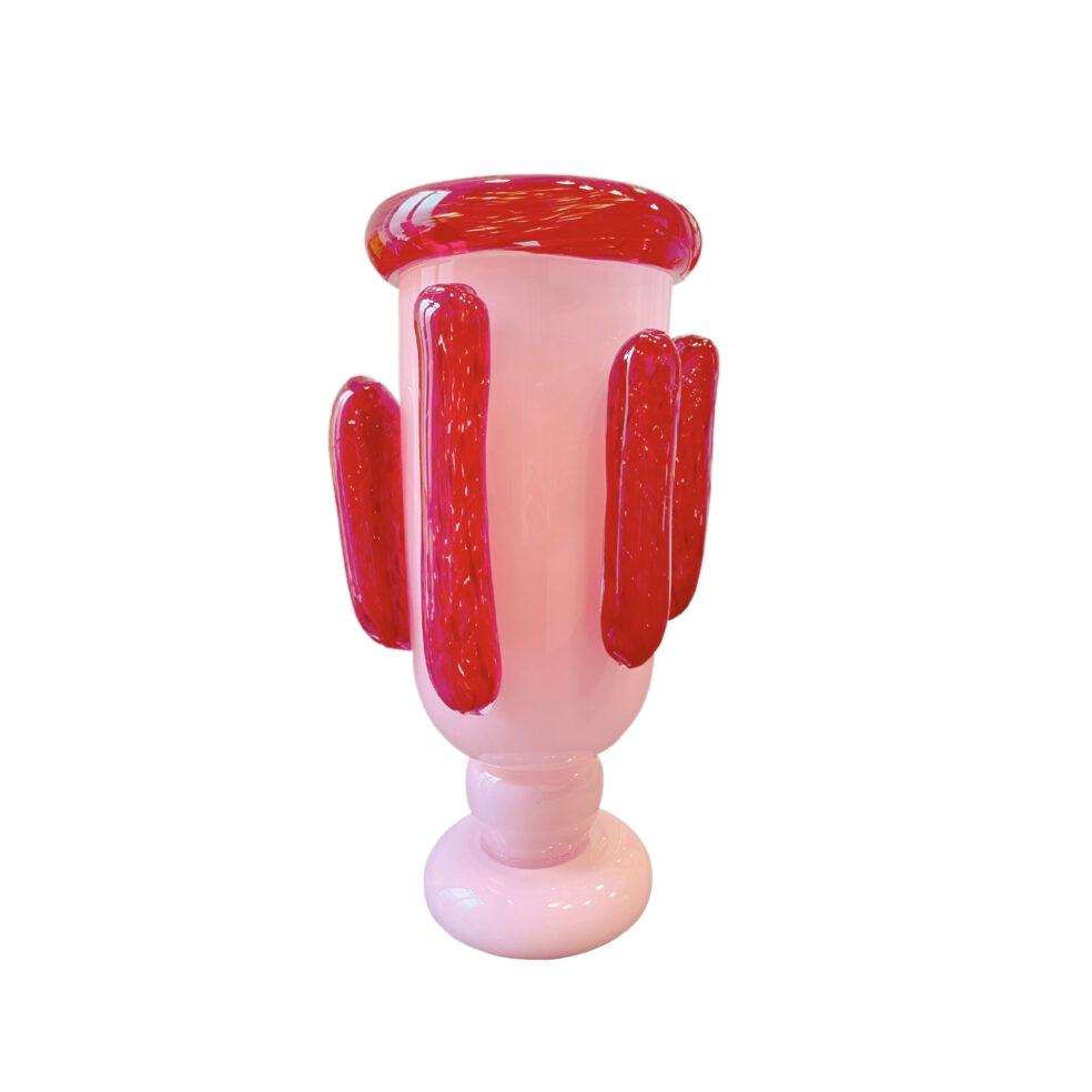 Pompei vessel in pink and red
