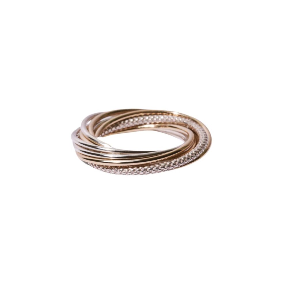 Circle Ring, Silver, 18K Yellow Gold