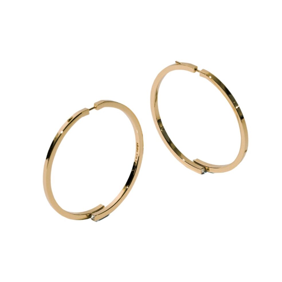 Crossing Earrings, 18K Yellow Gold, Diamonds (0.06ct)