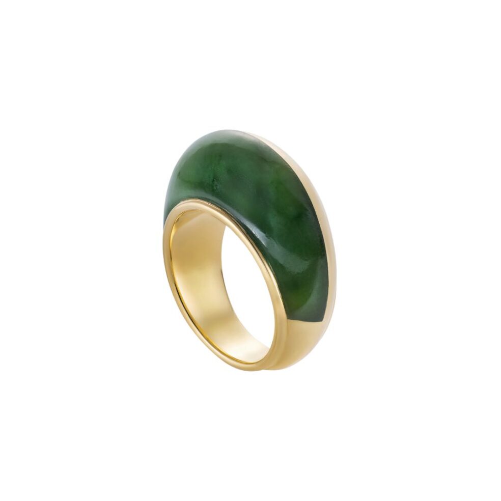 Fluid Gold and Stone Ring