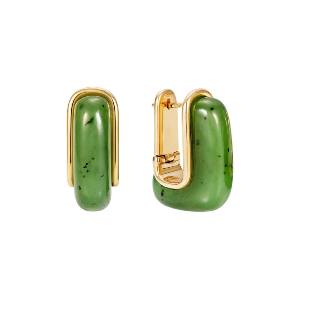 Oblong Earrings Nephrite Jade