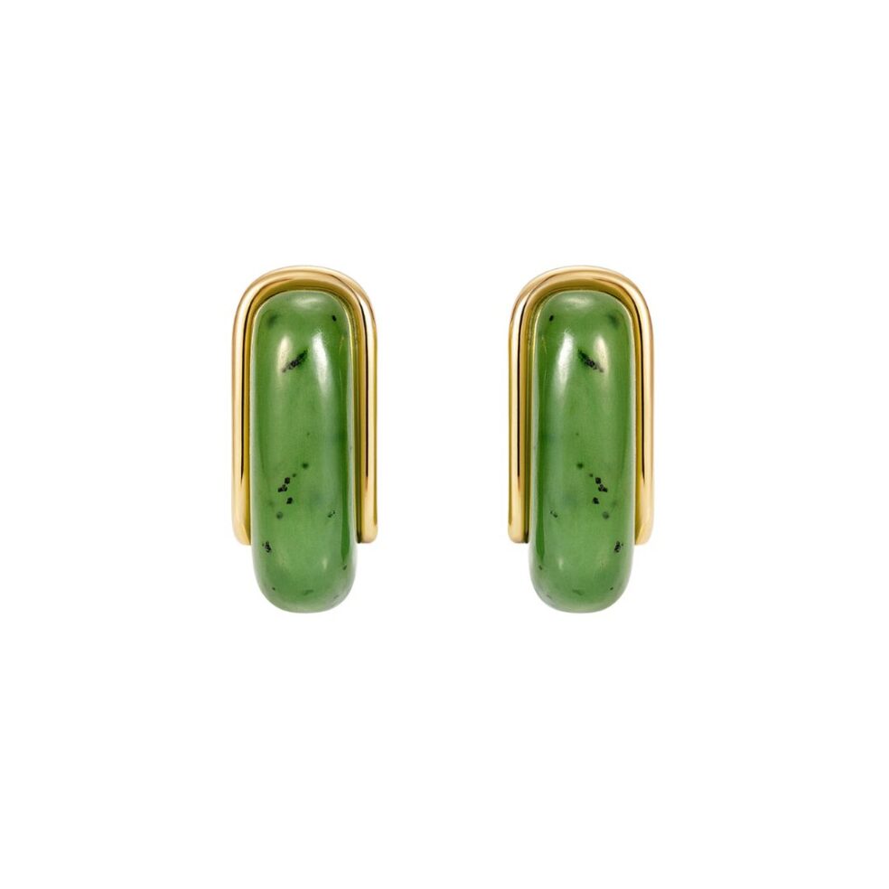 Oblong Earrings Nephrite Jade