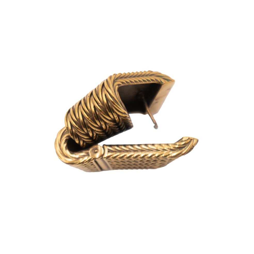 Balenciaga Woven Fold Gold Pierced Ears