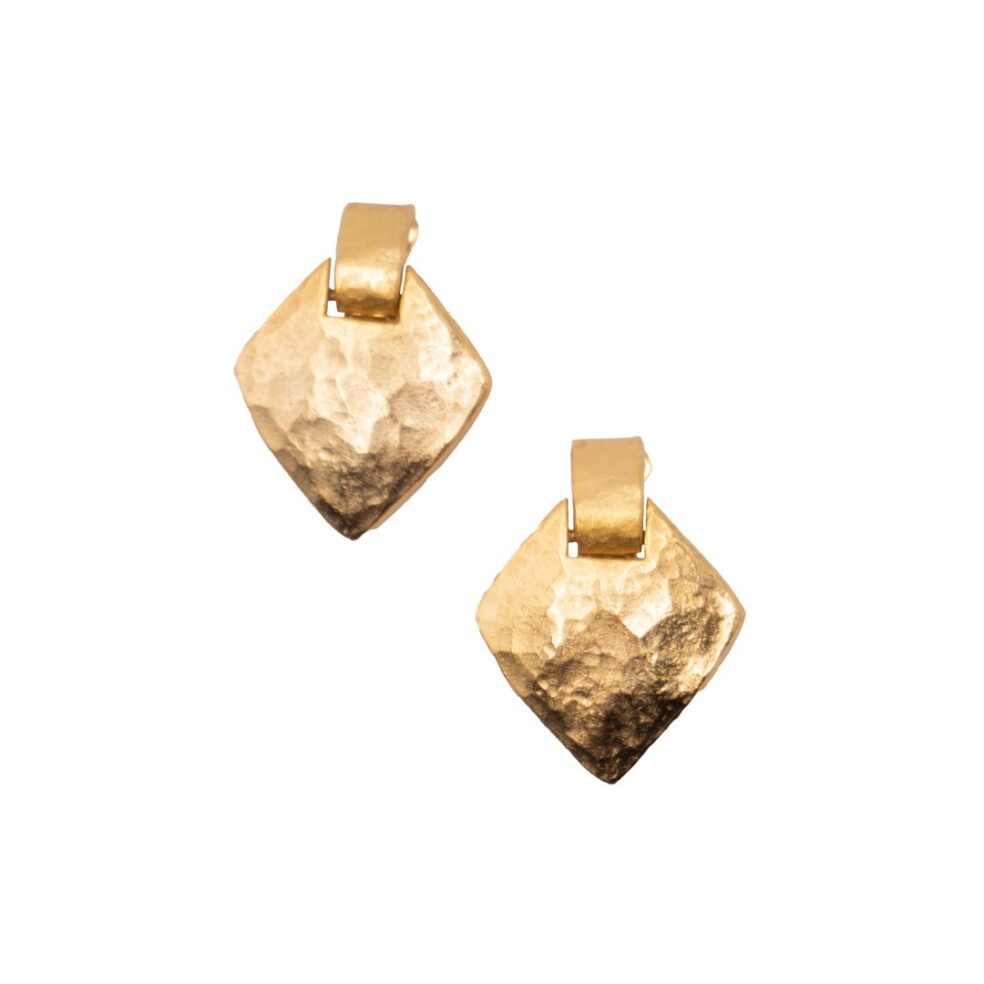 Pier Balman Geometric Gold Clip Earrings