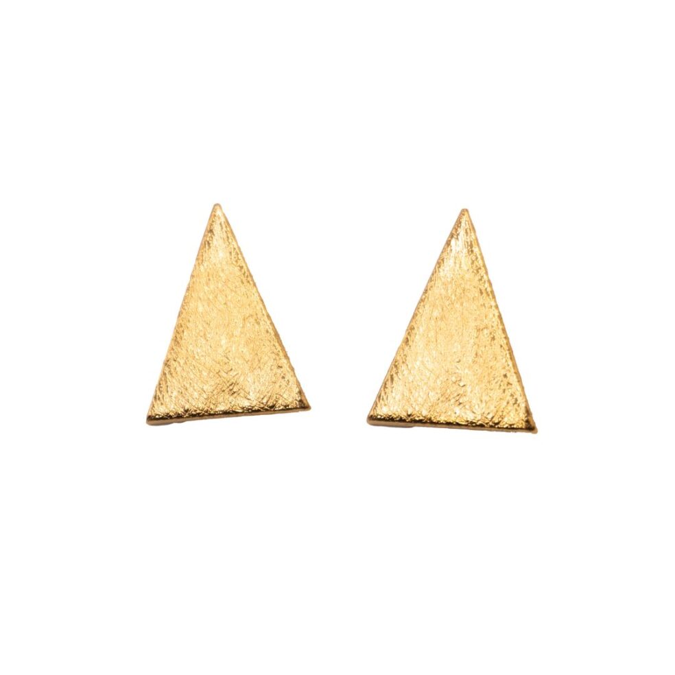 Yves Saint Laurent Triangle Gold Clip Earrings