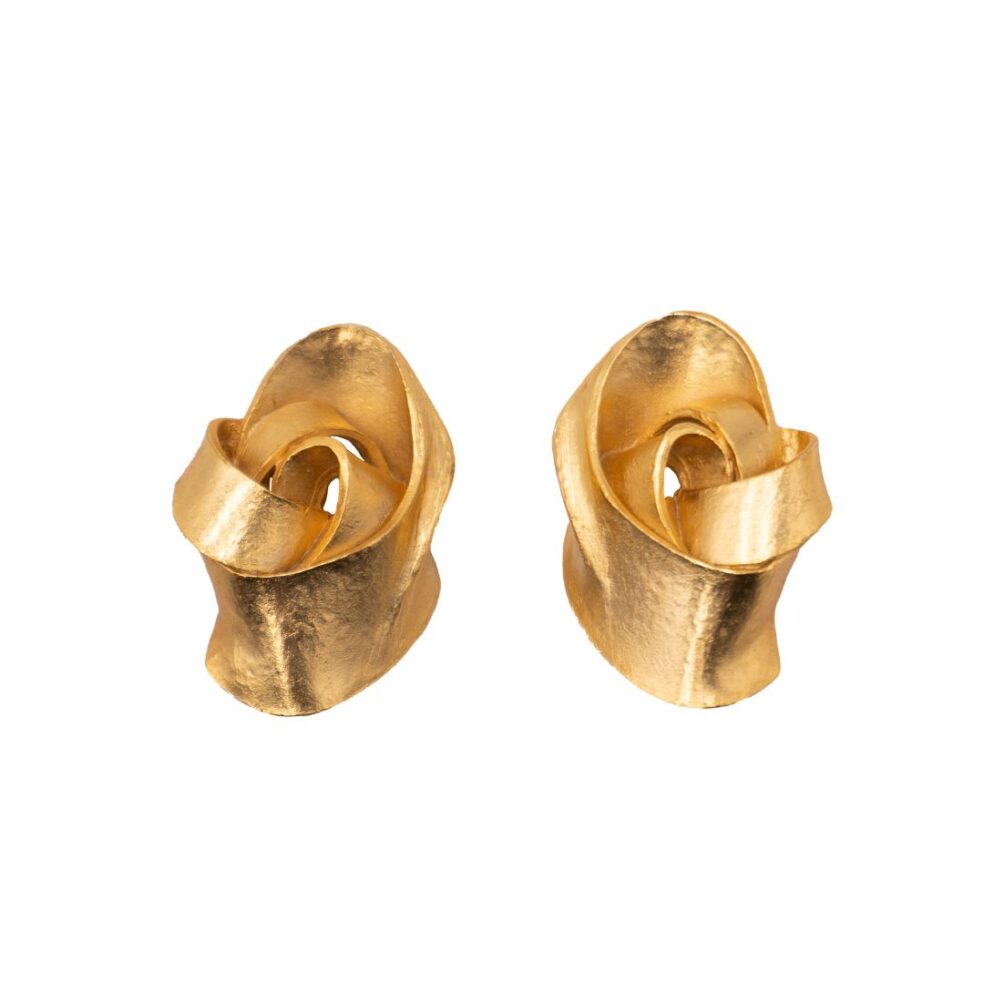 Pierre Balmain Twist Gold Clip Earrings