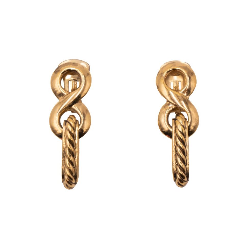 Yves Saint Laurent Figure-Eight Gold Clip Earrings