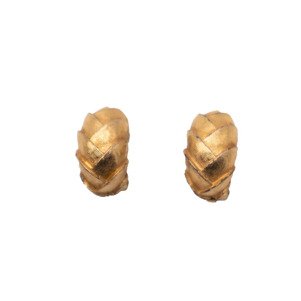 Christian Dior Woven Curve Gold Clip Earrings