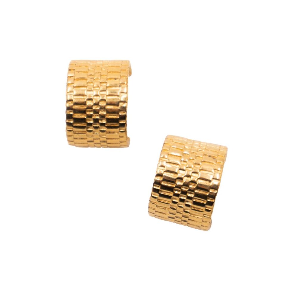 Givenchy Geometric Half Hoop Gold Clip Earrings