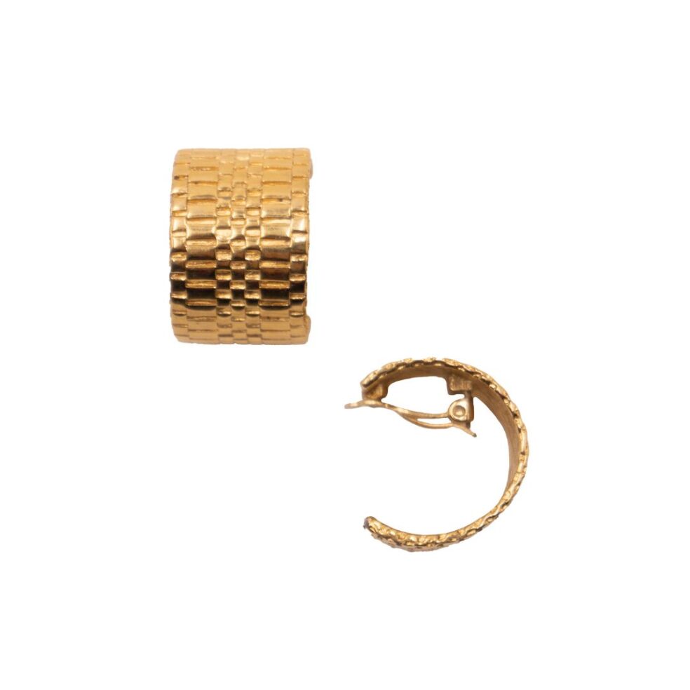 Givenchy Geometric Half Hoop Gold Clip Earrings