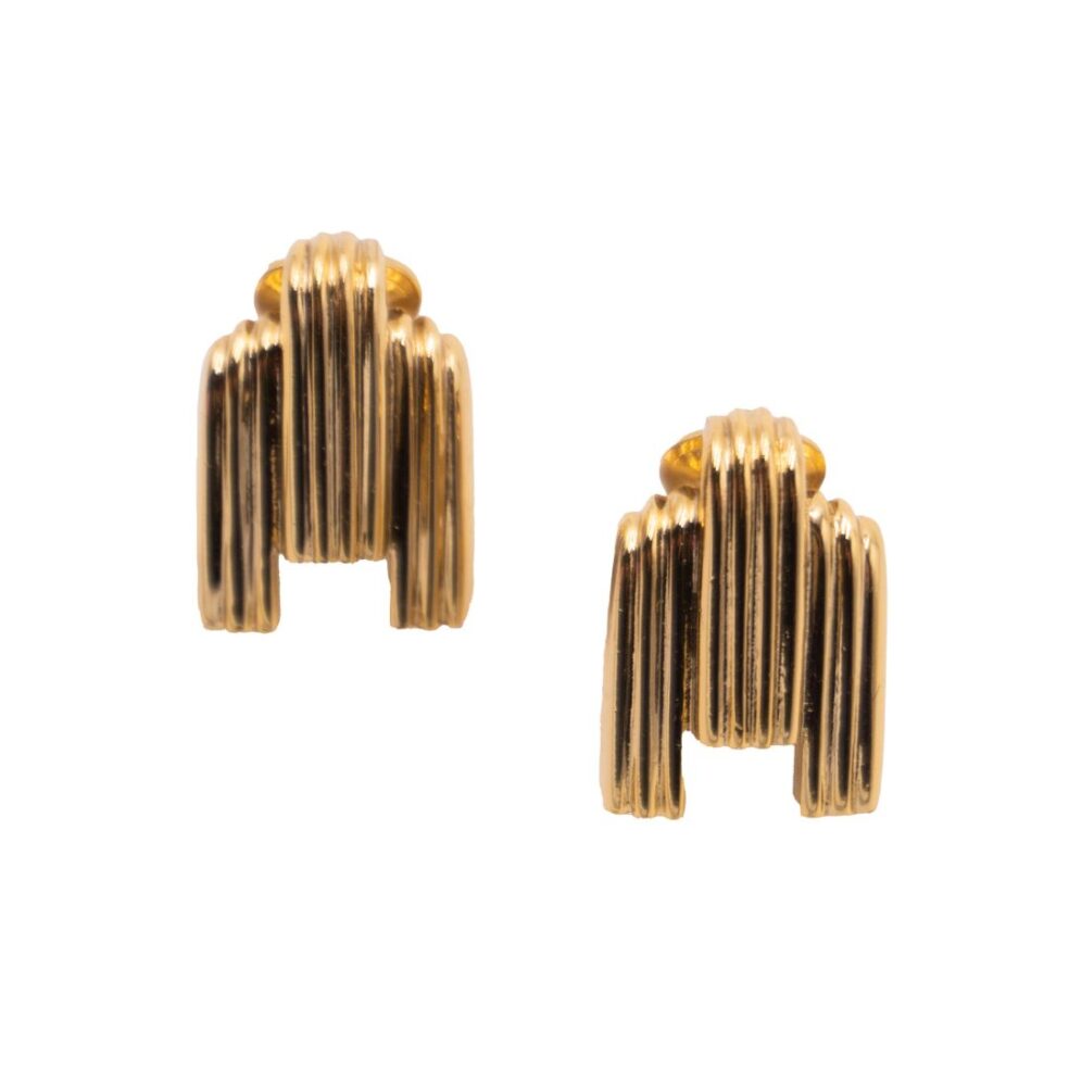 Pierre Balmain Gracian Gold Clip Earrings