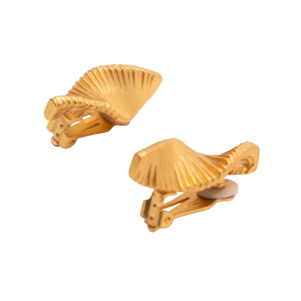 Claude Montana Swirl Gold Clip Earrings