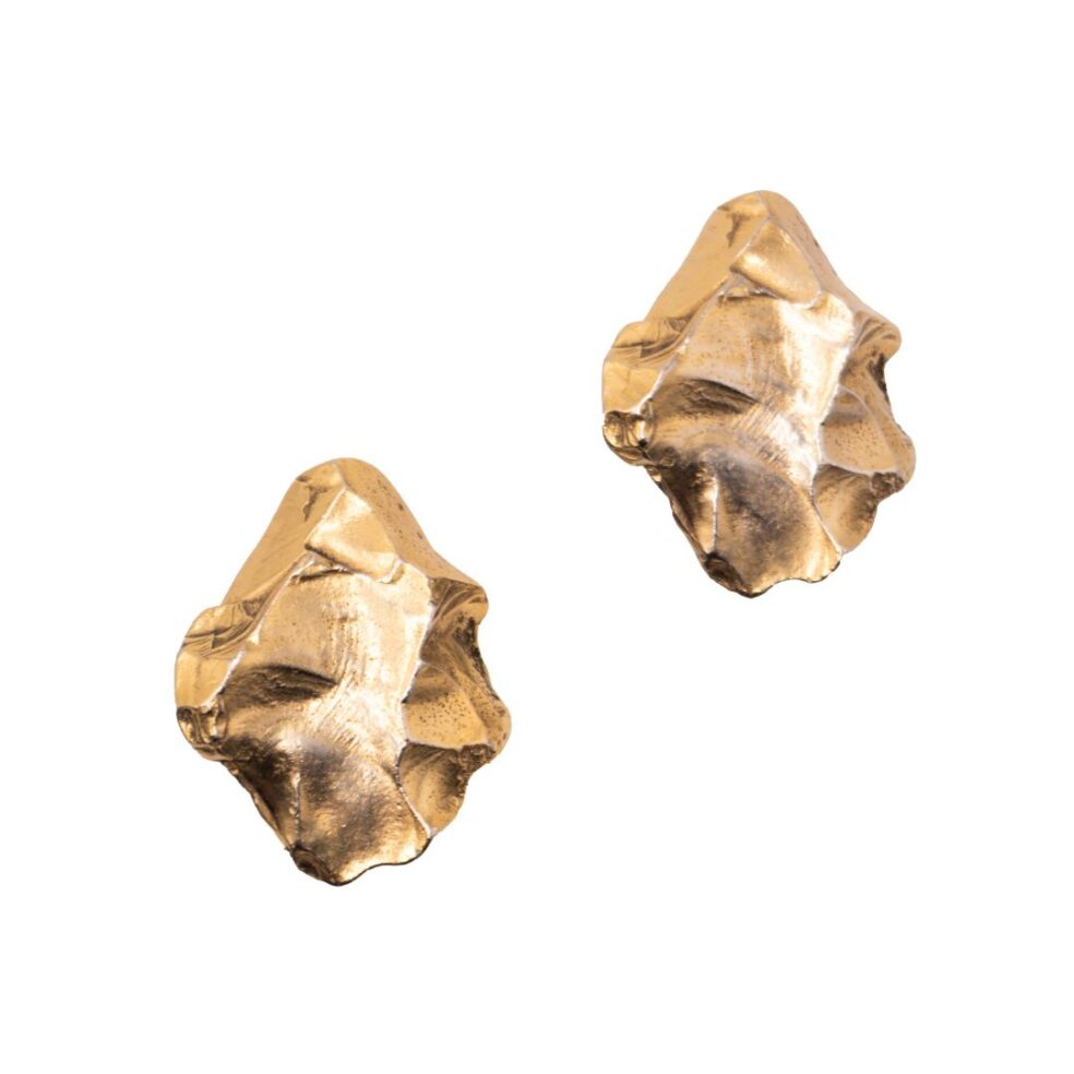 Yves Saint Laurent Free-Form Gold Clip Earrings