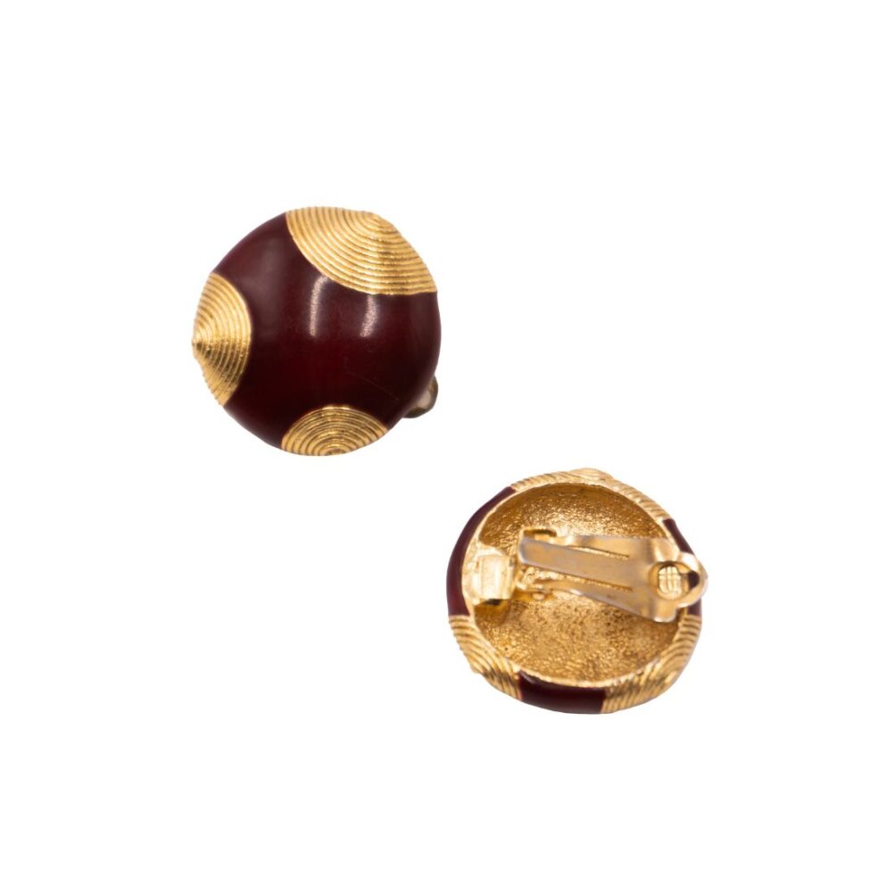 Balenciaga Geometric Dome Gold Clip Earrings
